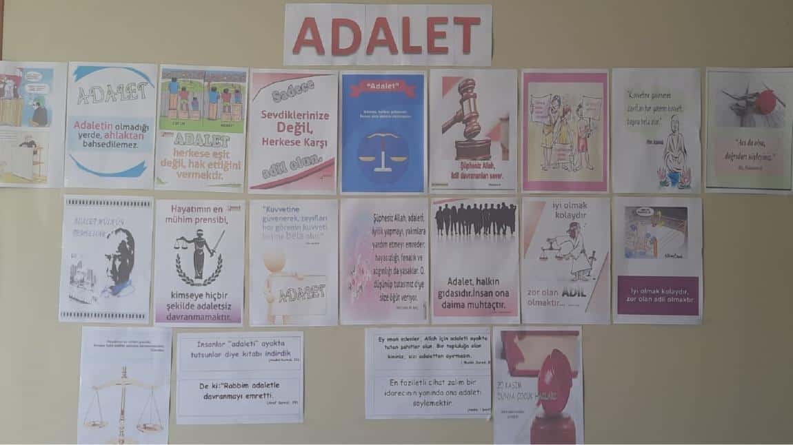 DEĞERLERİMİZLE YAŞIYORUZ PROJESİ  'ADALET'
